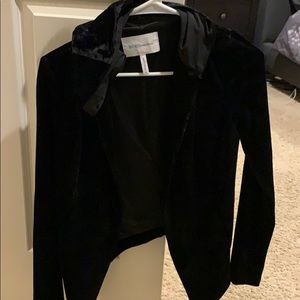 Bcbg black velour hoodie jacket